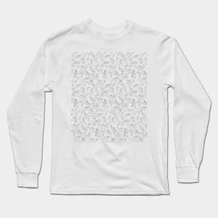 forget me not pattern black and white Long Sleeve T-Shirt